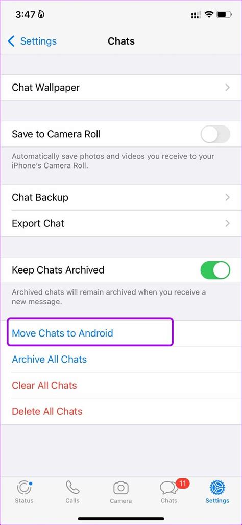 Move chat from the phone